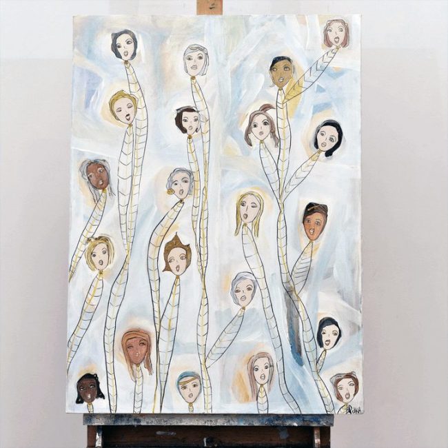 Feel this, 1996 acrylic and ink on canvas 22 x 30 in.