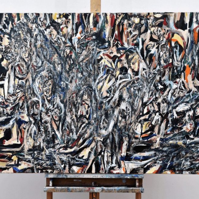 Only the nosey know, 2010-2011 acrylic tempera, oil and ink 40 x 30 in.