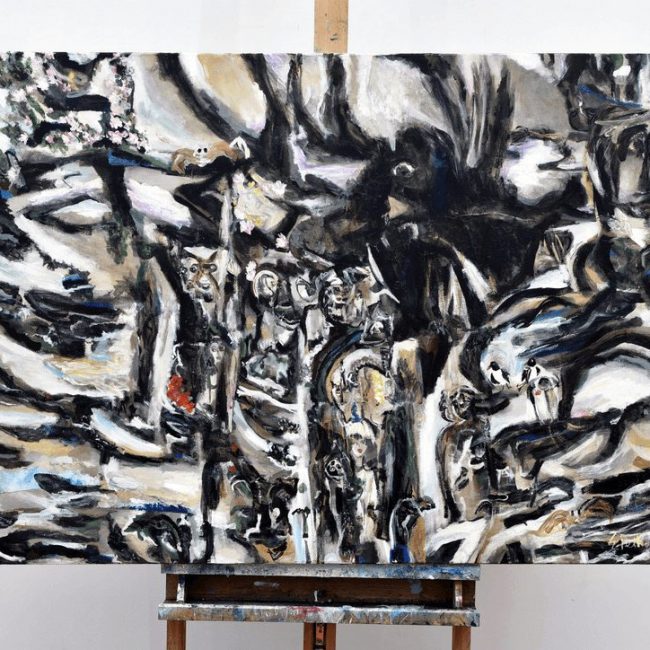 Inside the seminar of essence, 2007 acrylic on canvas 30 x 40 in.