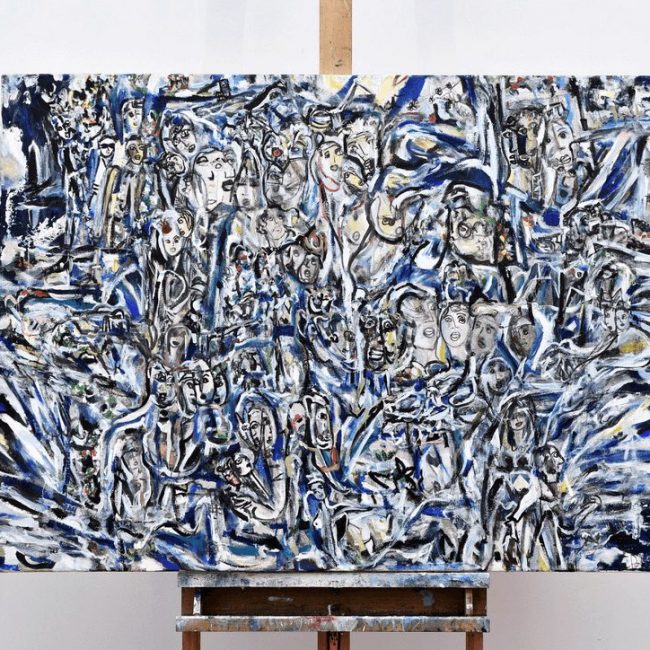 The well wishers day off, 2008 acrylic and oil on canvas 40 x 30 in.