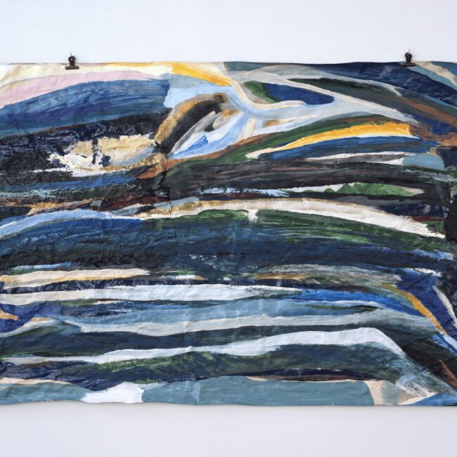 A cape cod flag , 2021 acrylic and dye on kraft paper 40x 52 in.