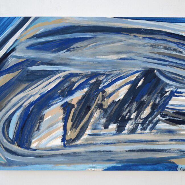 Crater lagoon , 2021 acrylic on watercolor paper 30x22 in.