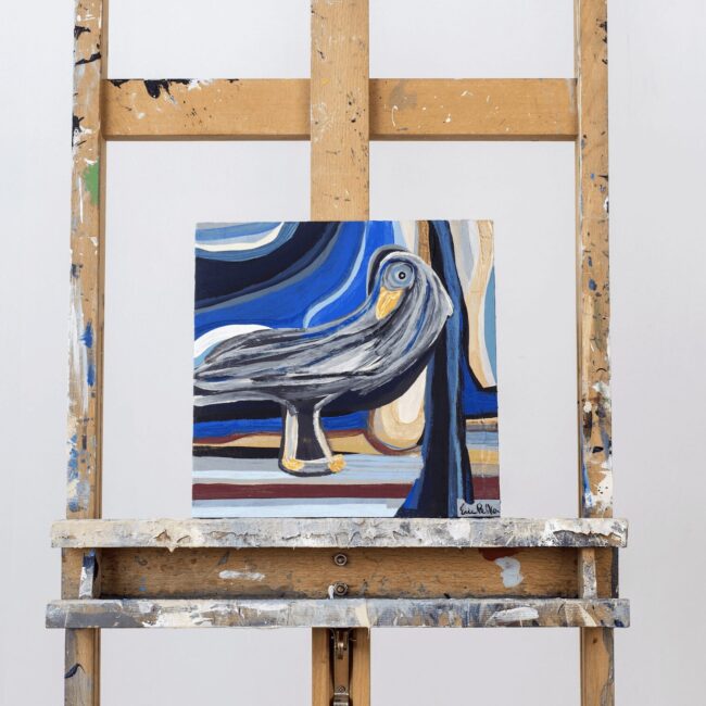 Sunrise surprise , 2021 acrylic on wood 10x10 in.