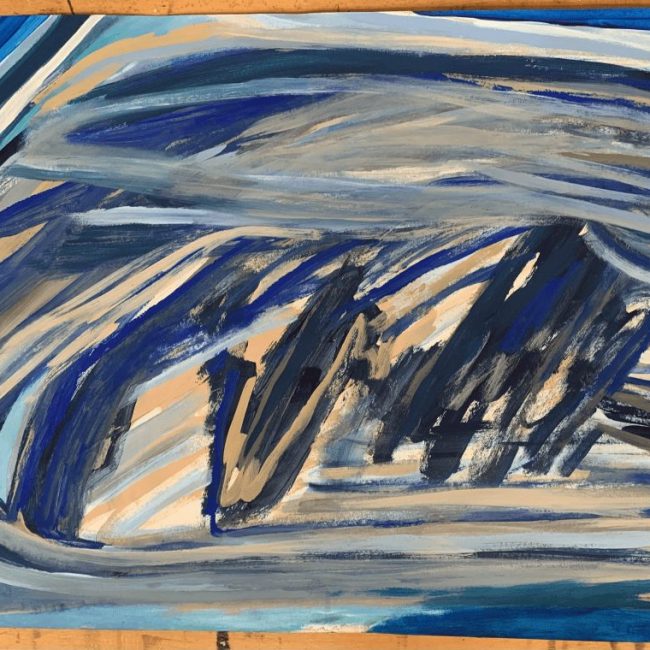 Crater Lagoon, 2021 acrylic on watercolor 30 x 22 in.