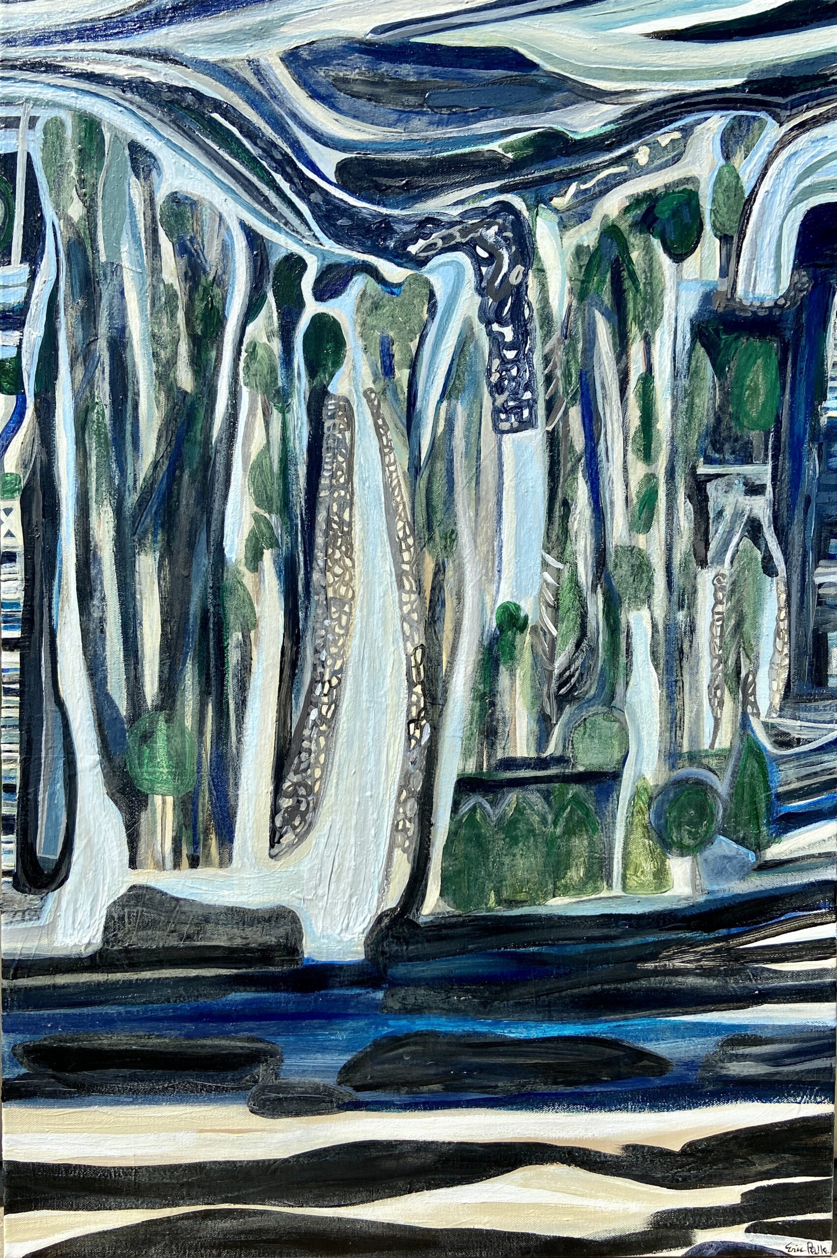 Vista rapids, 2023 24 x 36 inches acrylic egg tempera on canvas