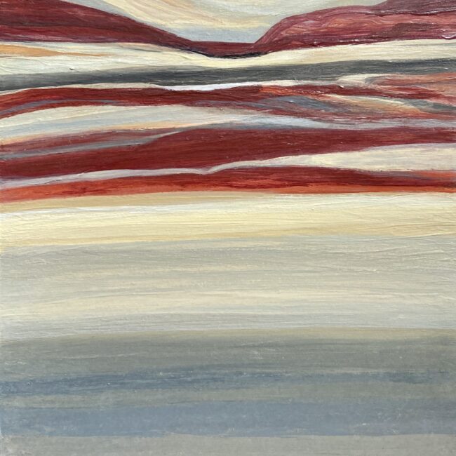 Crustacean range, 2023 acrylic tempera on wood 14 x 11 in.