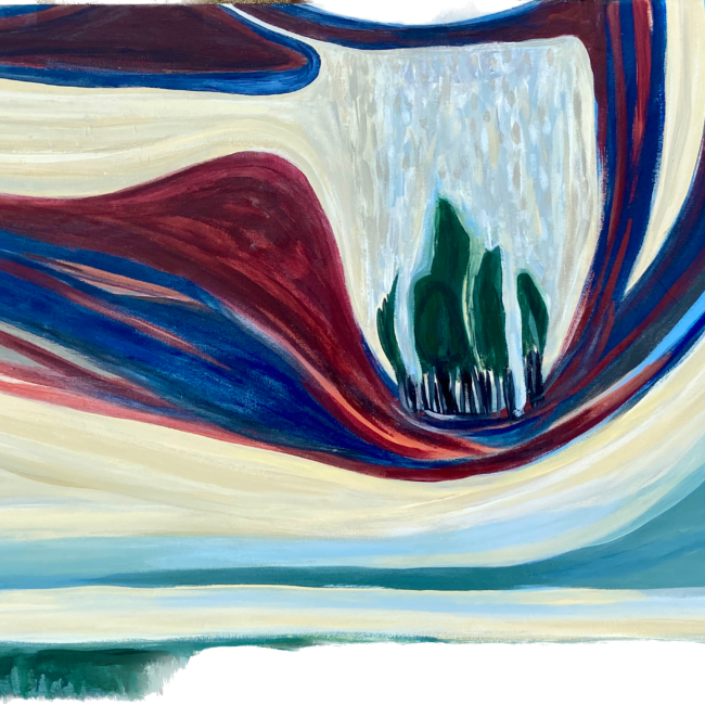 Impluvium 24 x 36 in. Acrylic tempera on canvas 2023