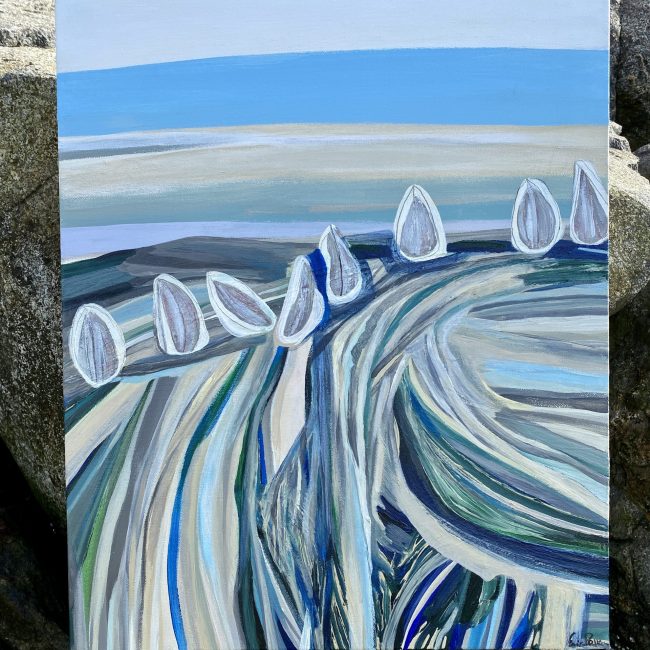 Oyster dinghies upside down