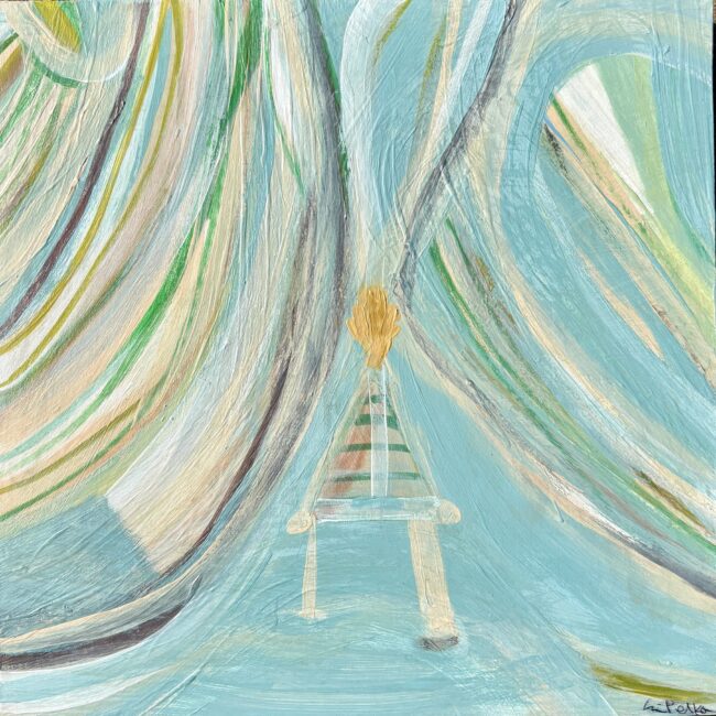 Beacon, 2025 12 x 12 inches acrylic on birch wood panel